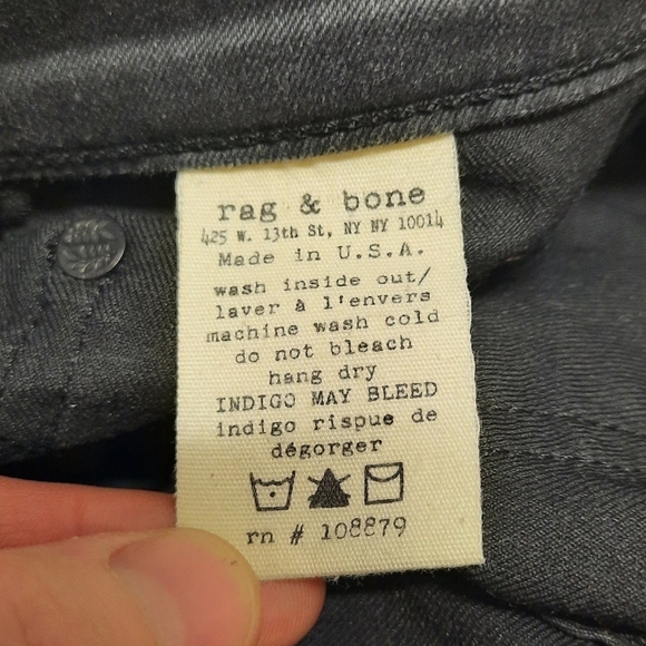 rag & bone (Size 26) Lace Up Jean Black - Picture 5 of 8